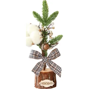 Vánoční dekorace Flamenco Mystique Malý vánoční stromek na dřevěném stojanu Vánoce KSN89