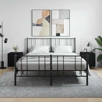 Noční stolek Nábytek XL Noční stolky 2 ks černé 40 x 40 x 50 cm kompozitní dřevo 827503