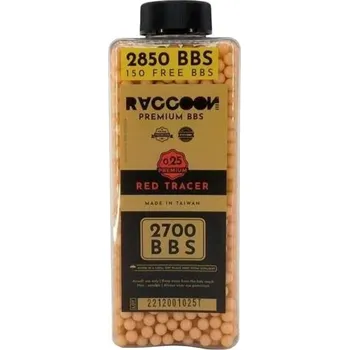 Airsoftová kulička Raccoon Airsoft Airsoftové kuličky PREMIUM Tracer 0,25g, 2850bb, nasvětlující červené