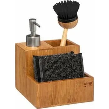 Dávkovač mýdla 5five simply smart bambusový dávkovač na mycí prostředek s organizérem do kuchyně