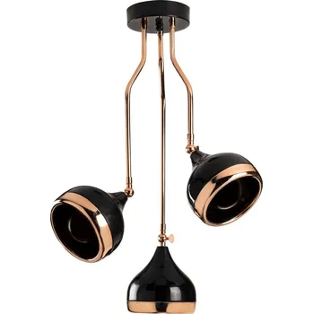 Závěsný lustr Yildo XII černo-měděný