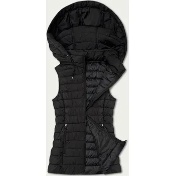 Dámská vesta Černá dámská prošívaná vesta s kapucí J style (16M9152-392) odstíny černé 46