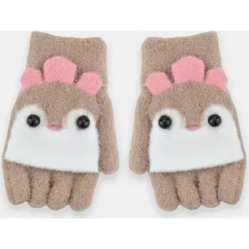 Rukavice Dětské pletené rukavice RZ079 - 14 / hnědá