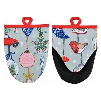 Chňapka Pár malých kuchyňských rukavic Christmas Ornaments