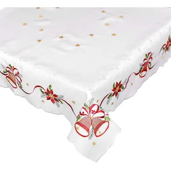 ubrus Ubrus vánoční Zvonky červené na bílém 30x45cm ovál - 30 x 45cm CY5116-1A sleva