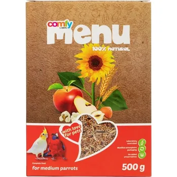 Krmivo pro ptáka Comfy Menu Kompletní krmivo pro středně velké papoušky 500 g