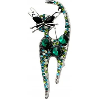 Brož Brož Ozdobná 50mm ZB-335 barva NIKL - ZELENÁ