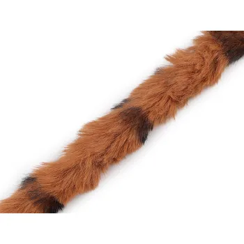 Všívací oděvní / dekorační kožešina kulatá zvířecí vzor šíře 4 cm, barva 2 hnědá koňak