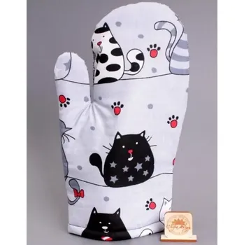 Chňapka Chňapka šedá, Každá kočka jiná - HAND MADE (Kuchyňská chňapka s kočkami)