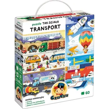 Puzzle Puzzle Jak funguje doprava – vzdělávací sada 60 dílků s plakátem a hledačkou