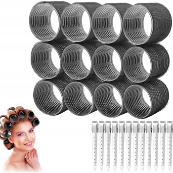 Natáčka na vlasy VELKÉ Natáčky Na Vlasy Suchý Zip 48mm, 12 NATÁČEK + 12 SKŘIPCŮ