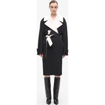 Dámský kabát KABÁT KARL LAGERFELD SOFT WOOL COAT WHITE/BLACK