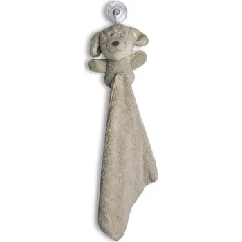 plyšák Antonio Plyšový usínáček s hračkou pejsek/béžová dečka 28x28 cm