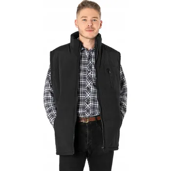 Velká Teplá Zateplená Pánská Vesta Zateplená + Fleece Bunda Bez Rukávů F3 5XL