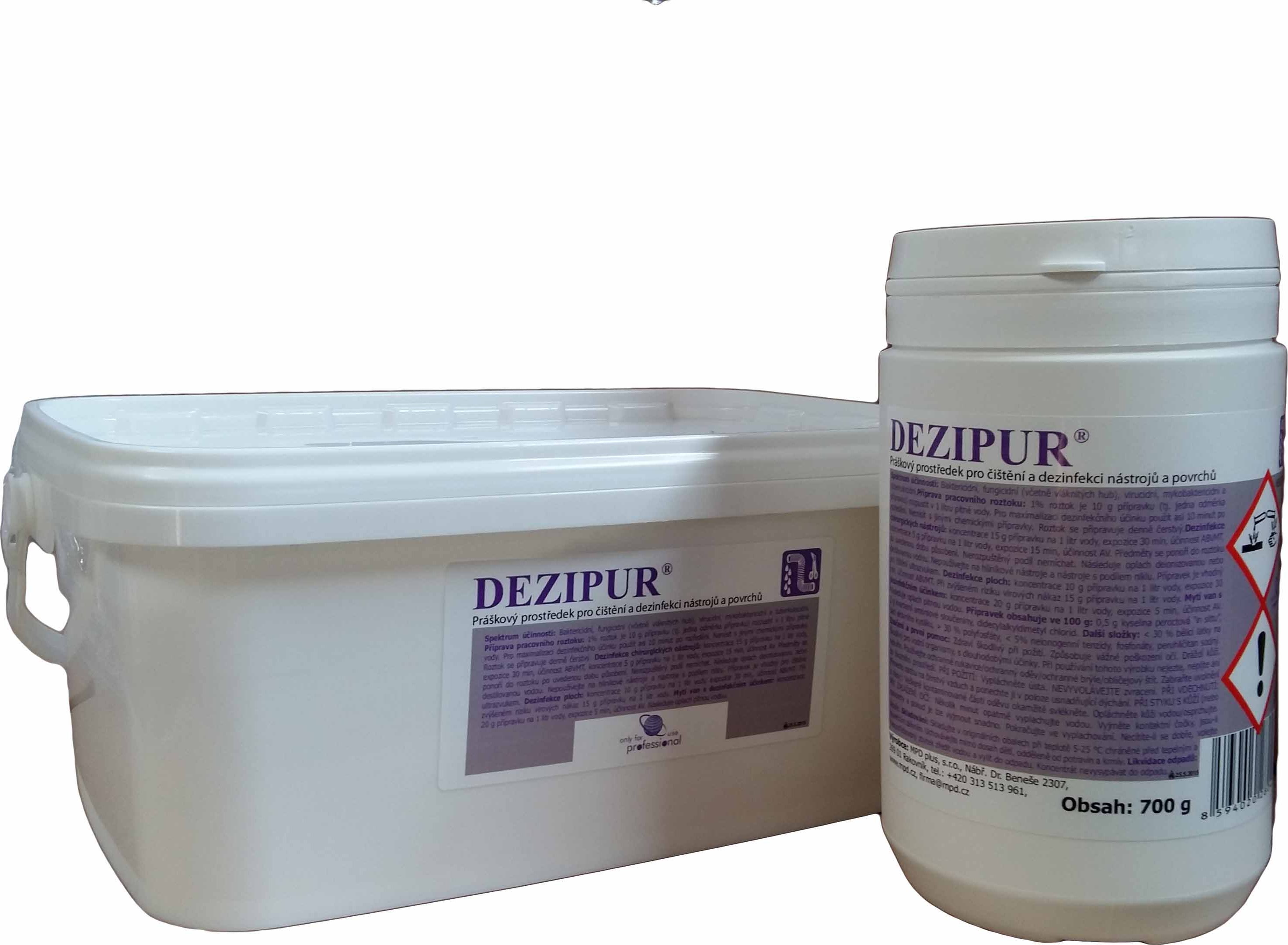MPD DEZIPUR práškový prostředek na čištění a dezinfekci povrchů 700g, DEZIPUR700PE