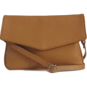 Vera Pelle kabelka kožená kabelka přes rameno z pravé kůže hnědá