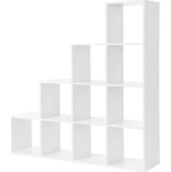 Knihovna VASAGLE Knihovna, 129.5x129.5x29cm, bílá Knihovna