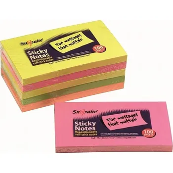Blok SKICÁK PRO ŽÁKA NOTES SAMOLEPICÍ PAPÍRKY 127X76 NEON 100 LÍSTKŮ.