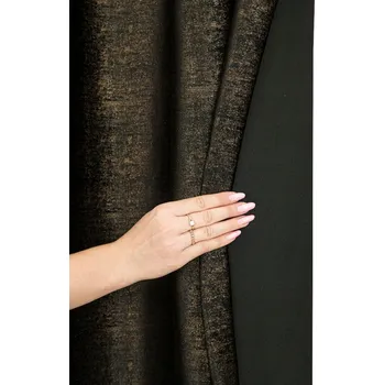 Obraz ELEONORA Závěs s kroužky 140 Cm x 250cm černý se zlatou