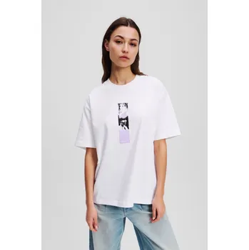 Dámské tričko TRIČKO KARL LAGERFELD JEANS KLJ RELAX REPEATED KARL TEE WHITE