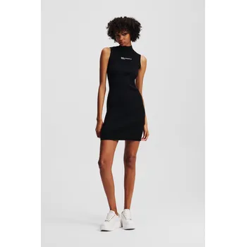 Dámské šaty ŠATY KARL LAGERFELD JEANS KLJ SLESS MOCK NECK KNIT DRESS BLACK