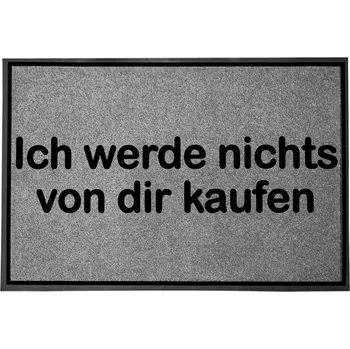 Rohožka Vstupní rohožka šedá dekorativní Dárek "Nic Nekoupím" do domu 60x40 cm