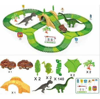 autodráha Dinosaur Track autodráha s autíčkem a dinosaury na baterie 153 dílků