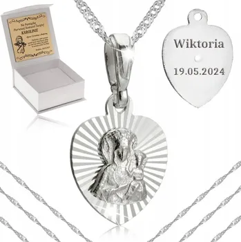 Řetízek STŘÍBRNÝ ŘETÍZEK S MEDAILONKEM RYZOST 925 PAMÁTKA PRVNÍHO SVATÉHO PŘIJÍMÁNÍ + DÁRKY ZDARMA