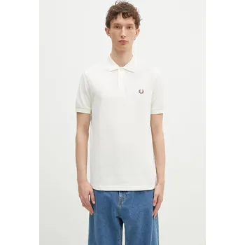 Pánské tričko Bavlněné polo tričko Fred Perry béžová barva, s aplikací, M6000.Y45, XL, 01X