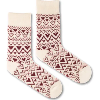 Dámské ponožky Vlněné ponožky Vlnáč Srdíčka bílý S (35-38)