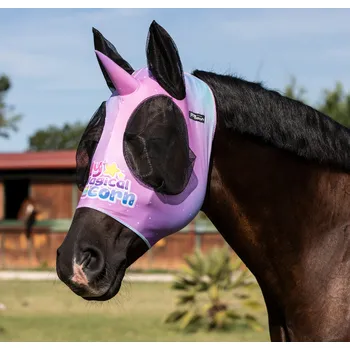 Koňská maska proti hmyzu Pro-Tech Maska proti hmyzu Lycra Pro-Tech, s ochranou uší, my magical unicorn FULL
