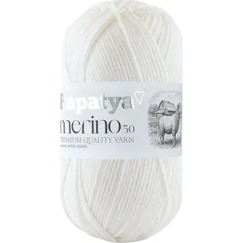 Příze Papatya Merino 50, 1000, bílá