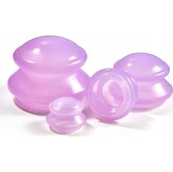 Masážní přístroj 4FIZJO Sada silikonových čínských masážních baněk MED+, růžová