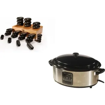 Masážní kámen Hot stones set včetně středního ohřívače a 28 kamenů