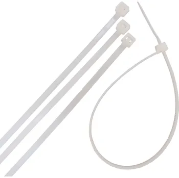 Stahovací páska pásek plastový, bílý, stahovací, se zámkem, 50 ks, 500 x 4,8 mm 0.12 Kg TOP Sklad4 307017 (0.12 Kg TOP Sklad4 307017)