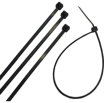 Stahovací páska pásek plastový, černý, stahovací, se zámkem, 50 ks, 250 x 3,6 mm 0.05 Kg TOP Sklad4 307003 (0.05 Kg TOP Sklad4 307003)