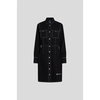 Dámské šaty ŠATY KARL LAGERFELD JEANS KLJ LSLV CONTRAST DENIM DRESS MINIMAL WASHED BLACK