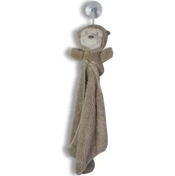 plyšák Antonio Plyšový usínáček s hračkou opička/hnědá dečka 28x28 cm