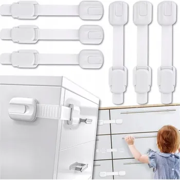 Dětská zábrana BEZPEČNOSTNÍ ZÁMKY NA SKŘÍŇKY, BLOKÁDA ZÁSUVEK, NÁBYTKU A DVEŘÍ PROTI DĚTEM, SILNÉ, BÍLÉ