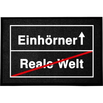 Rohožka Vstupní rohožka černá dekorativní Dárek Do Domu Jednorožec 60x40cm