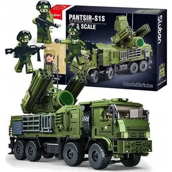 ostatní stavebnice STAVEBNICE SLUBAN MB Pancyr-S1 protiletadlový vojenský vůz 669 dílků - B1252