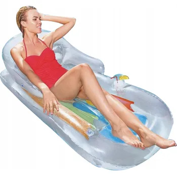 Nafukovací Matrace Křeslo Lehátko s Opěrkou pro Plavání Bazén INTEX 58802 stříbrná