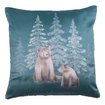 Polštář Polštář Bear Walks Teal 43x43