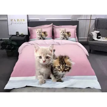 Povlečení Novinka 2025 – Roztomilé 3D povlečení 140x200/70x90 cm – Koťátka + povlak na polštářek ZDARMA