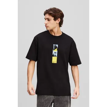 Pánské tričko TRIČKO KARL LAGERFELD JEANS KLJ RELAX REPEATED KARL TEE BLACK