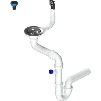 Sifon Laveo Sifon Space Saving pro granitové dřezy s 1 komorou - OKS_223A, nerez