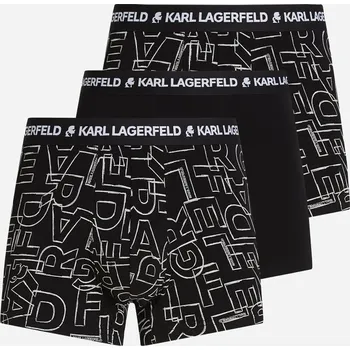 Pánské spodní prádlo SPODNÍ PRÁDLO KARL LAGERFELD SPELL OUT LOGO AOP TRUNK AOP LETTER SKETCH-BLACK