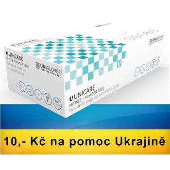 Pracovní rukavice UA (Pomáháme Ukrajině) Rukavice NITRILOVÉ Unicare bez pudru 100ks velikost S