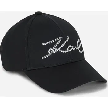 Klobouk KŠILTOVKA KARL LAGERFELD K/SIGNATURE STUDS CAP BLACK