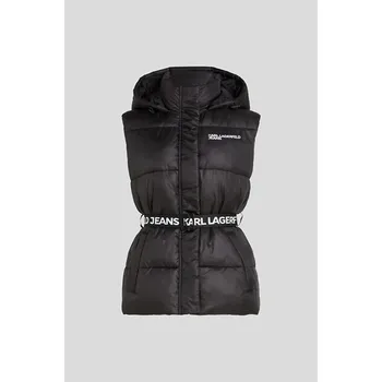 Dámská vesta VESTA KARL LAGERFELD JEANS KLJ BELTED PUFFER VEST BLACK
